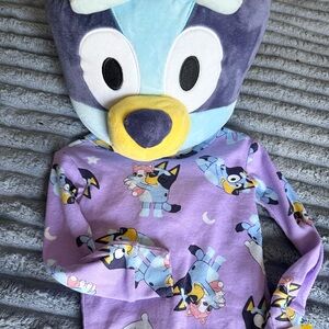 Purple Bluey Pajama Set with Character Print
